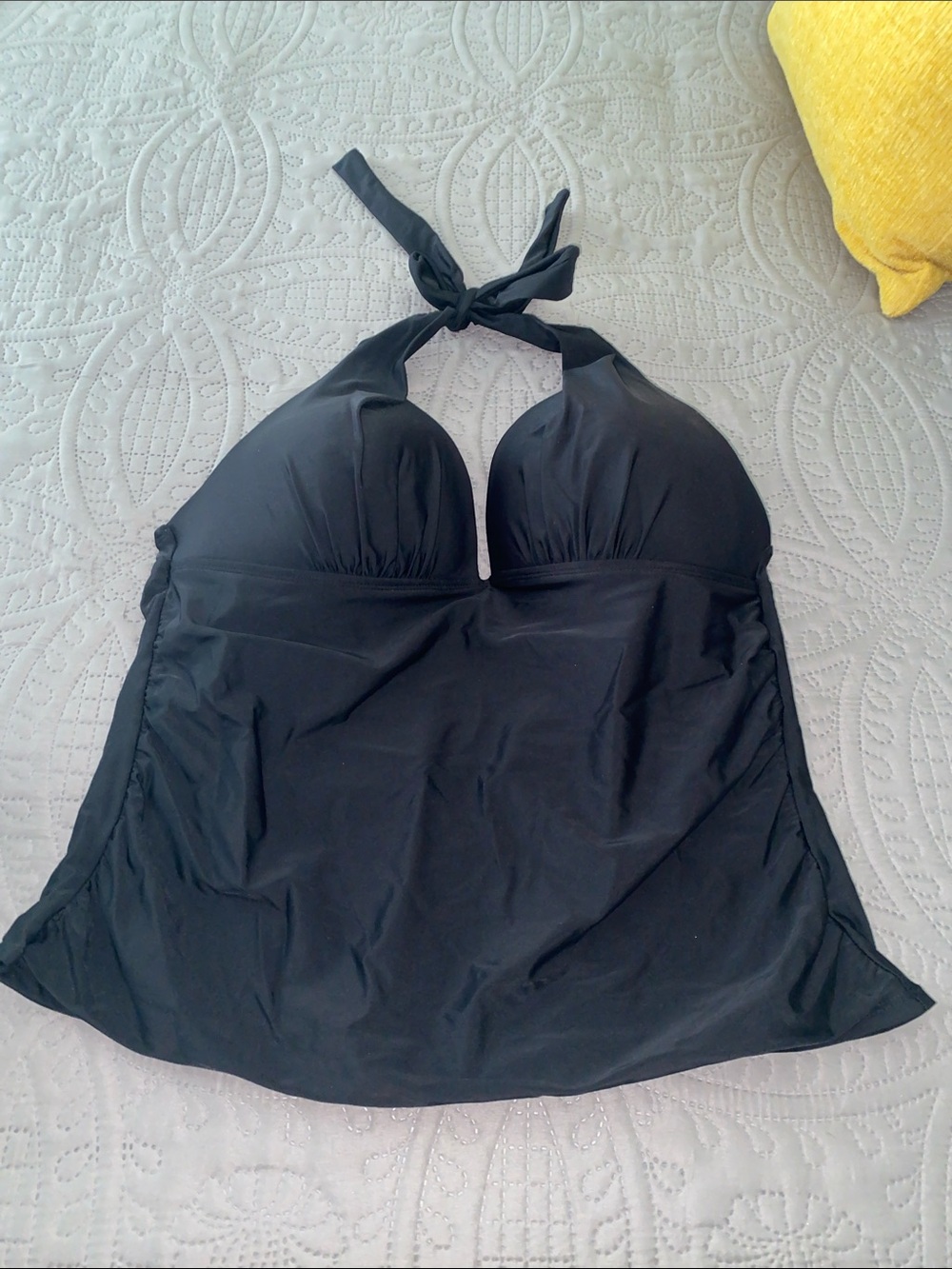 Black Halter Swim Camisole with Molded Cups
